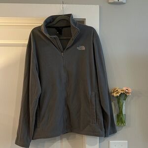 The North Face Men's Grey Fleece Full Zip Jacket